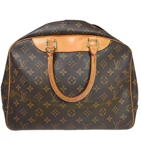LOUIS VUITTON LV Logo Deauville Hand Bag Monogram Leather Brown - Picture 3 of 16